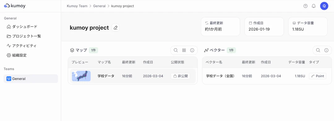 Webでマップやベクターを確認