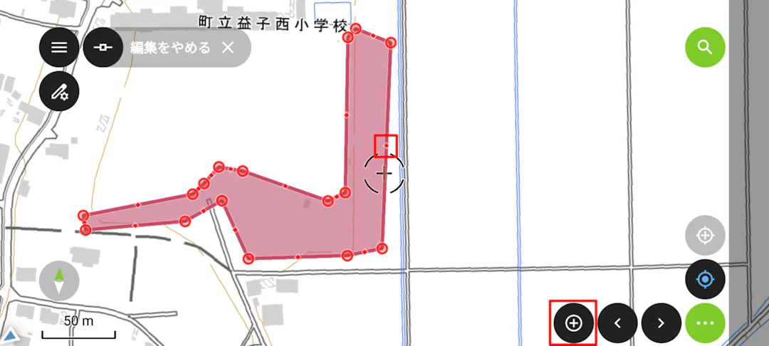 頂点を追加する（地理院タイルを加工して作成）