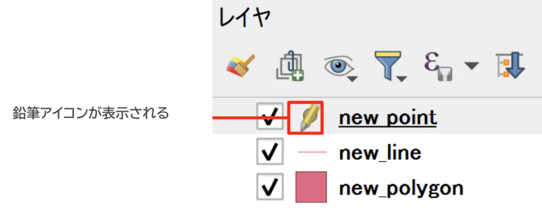 編集可能状態だと鉛筆アイコンが表示される