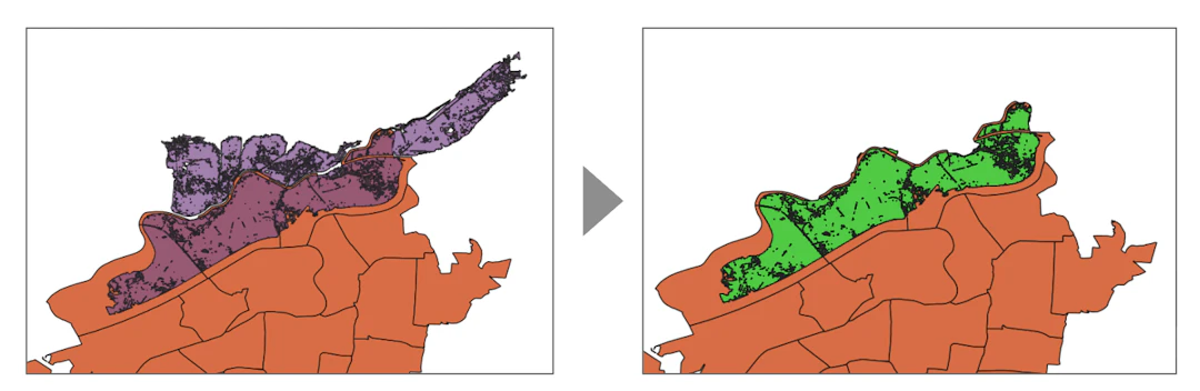 ジオメトリを修復したデータではクリップなどのプロセシングも問題なく実行できる