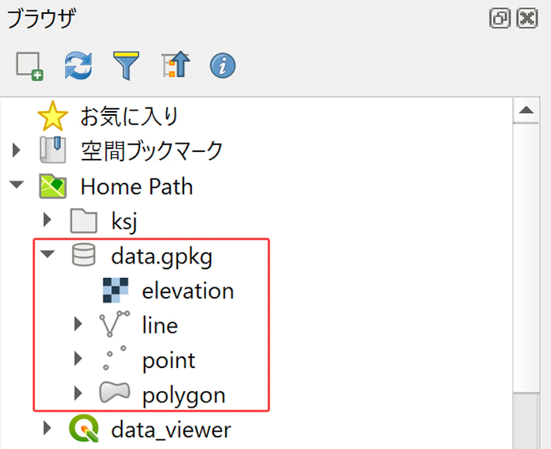 data.gpkgの内容を確認