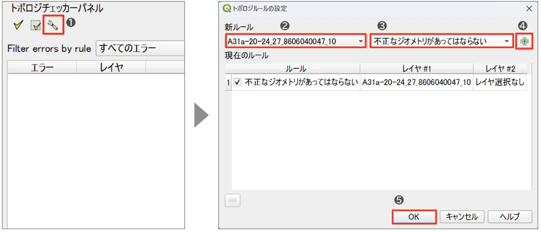 トポロジチェッカーの設定