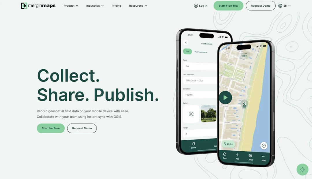 Mergin Mapsのウェブサイト