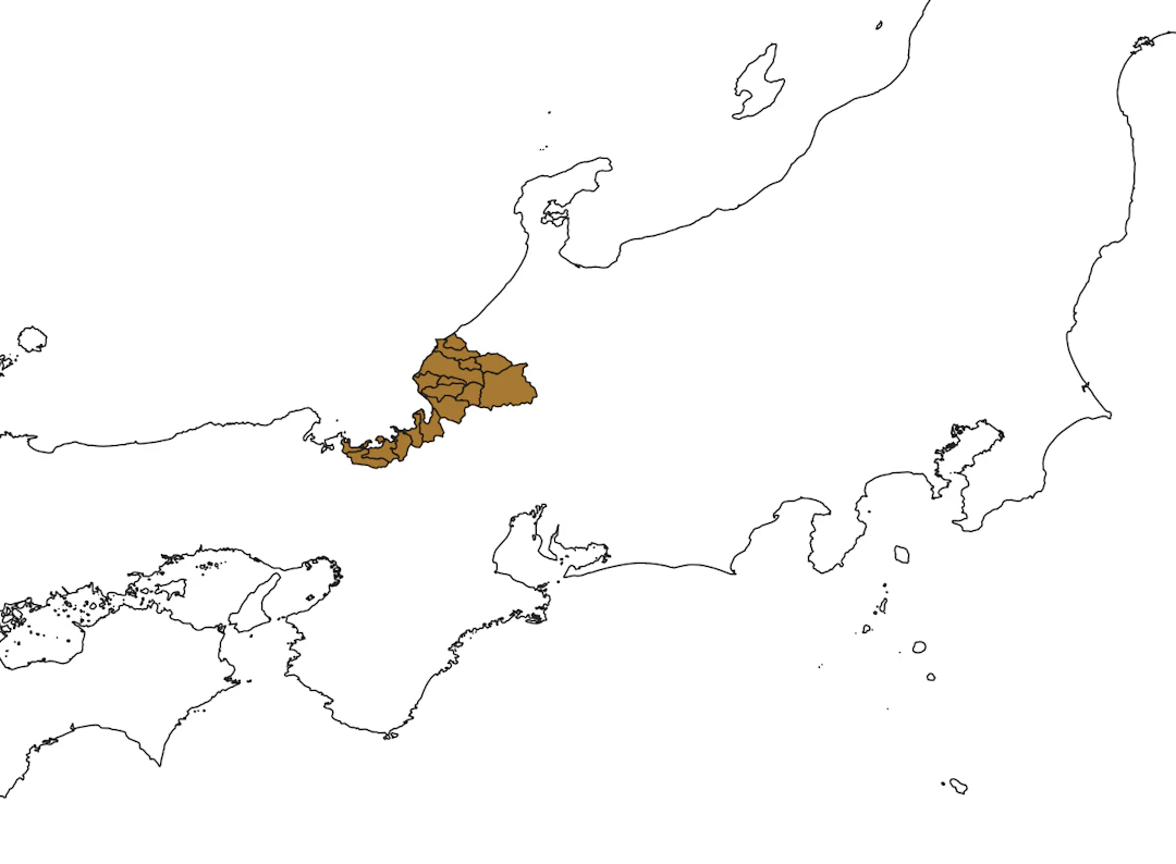 Fukui Kenのみが表示される。（地球地図日本（国土地理院）を加工して作成）