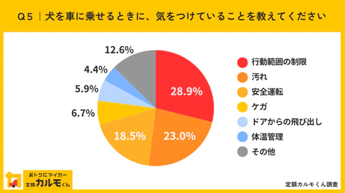 Q5：犬を車に乗せるときに、気をつけていることを教えてください。
