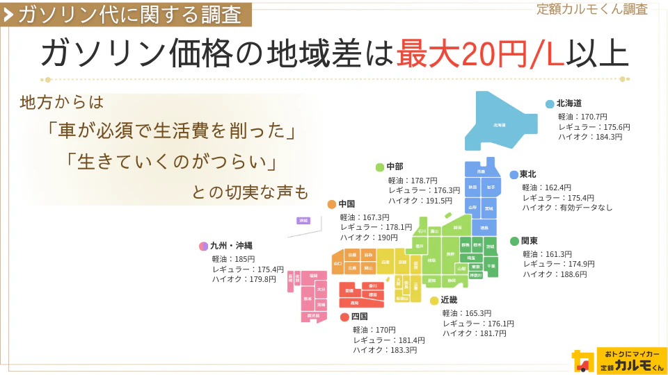 個人向けカーリースサービス「おトクにマイカー 定額カルモくん」（以下、定額カルモくん）を提供するナイル株式会社（本社：東京都品川区、代表取締役社長：高橋 飛翔）は、全国の男女4,407人を対象に、ガソリン補助や暫定税率に関する意識と、ガソリン価格の高騰が生活に与えた影響についてインターネット調査を実施しましたので��、調査結果をお知らせいたします。