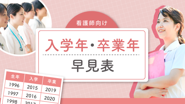 看護師向け】入学・卒業年早見表（高校・短大・大学・看護学校 
