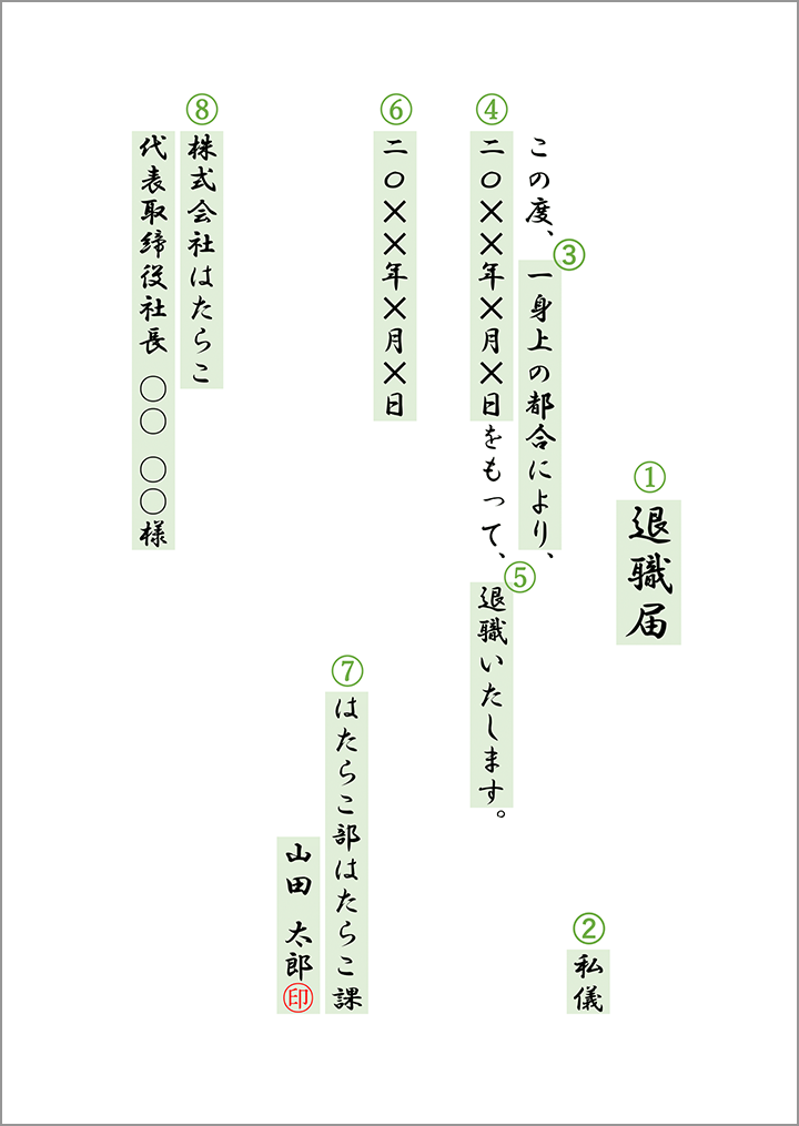 退職届の見本