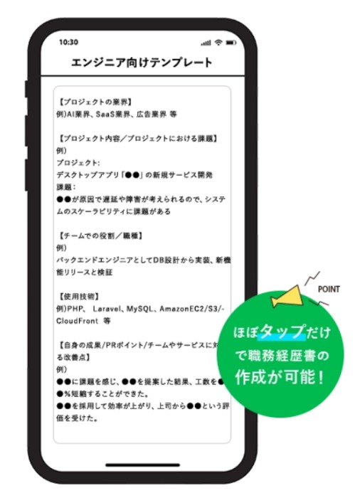 Direct type 職務経歴登録