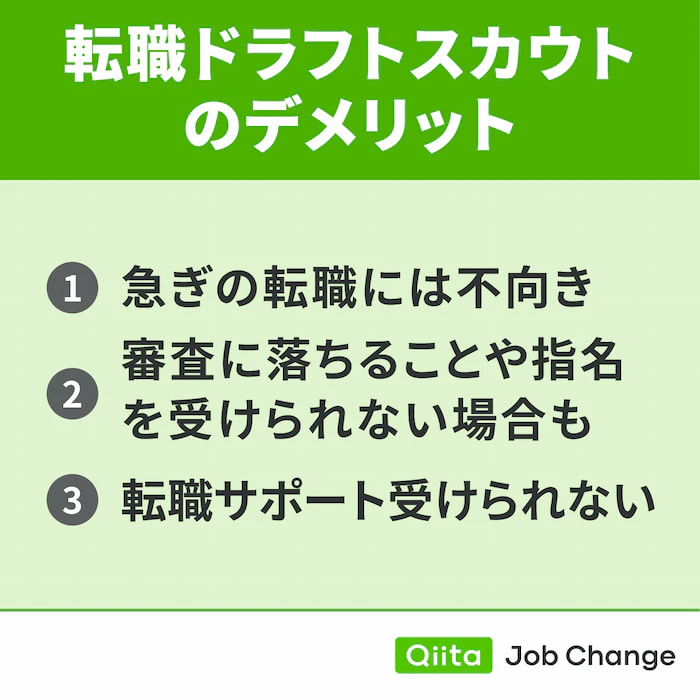 転職ドラフトスカウトを利用するデメリット