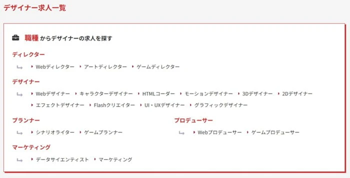 レバテックキャリア 取扱い求人（デザイナー職種、ほか）