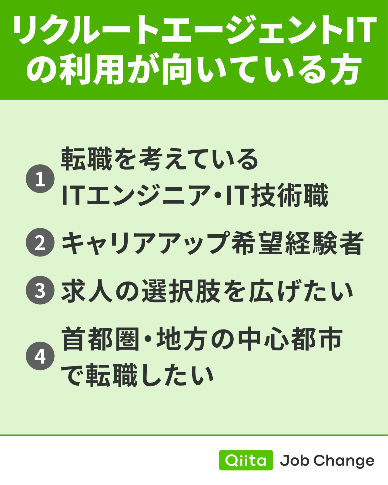 リクルートエージェントITの利用が向いている方