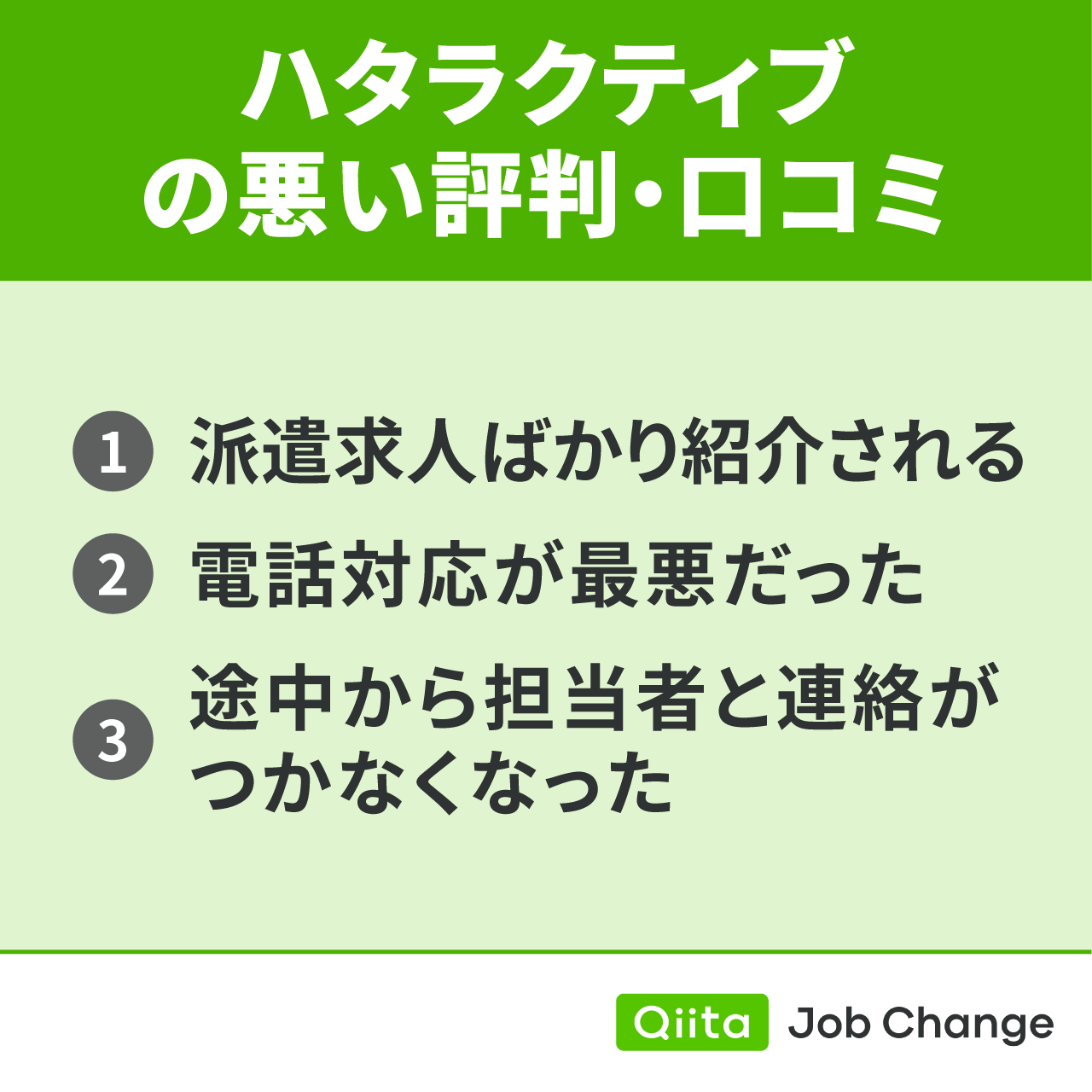ハタラクティブの悪い評判・口コミ