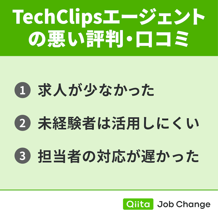TechClipsエージェントの悪い評判・口コミ