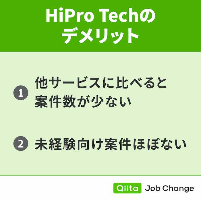 HiPro Techを利用するデメリット