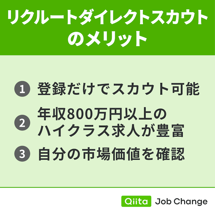 リクルートダイレクトスカウトを利用するメリット