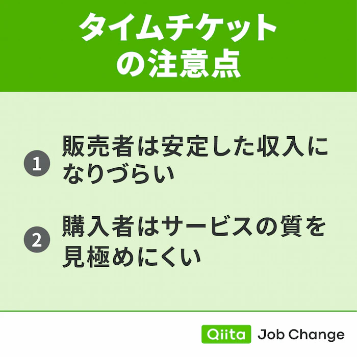 タイムチケットの注意点