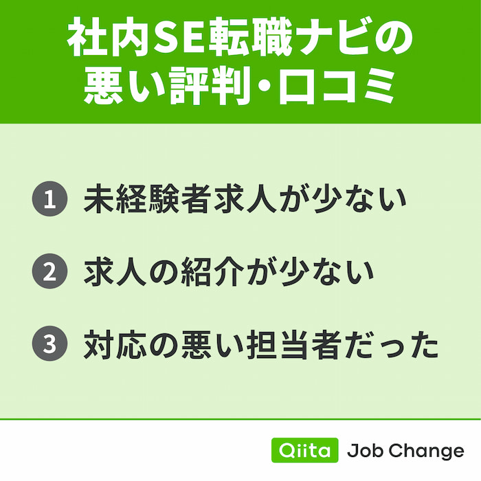 社内SE転職ナビの悪い評判・口コミ