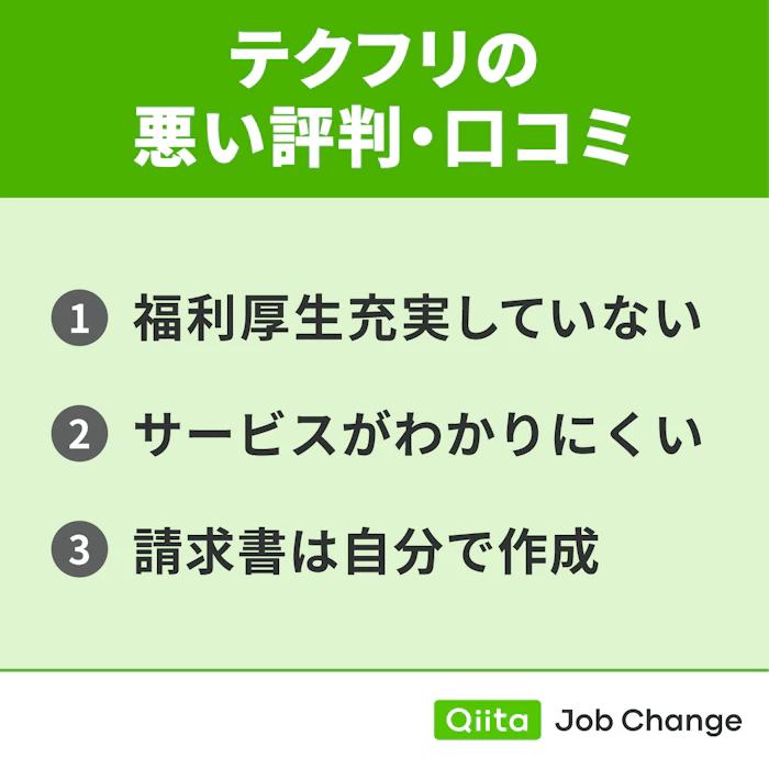 テクフリの悪い評判・口コミ