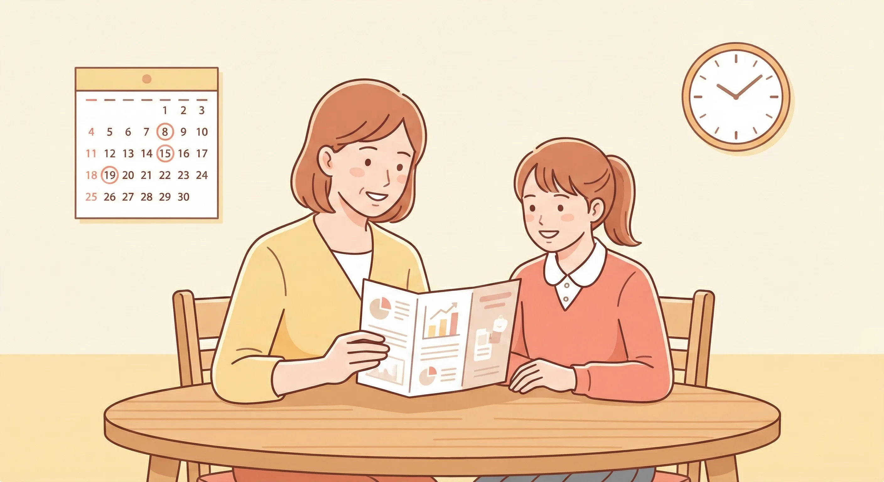 母娘での資料確認とスケジュール