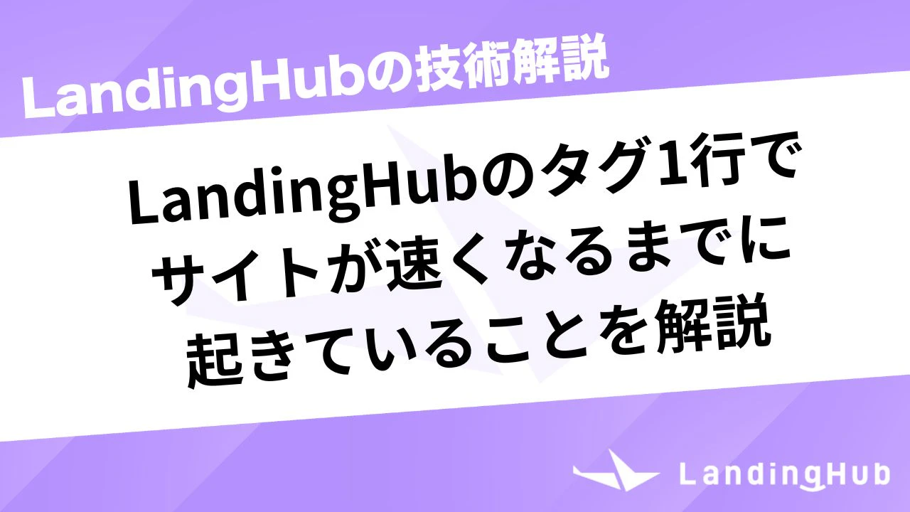 LandingHubのタグ1行でサイトが速くなるまでに起きていることを解説