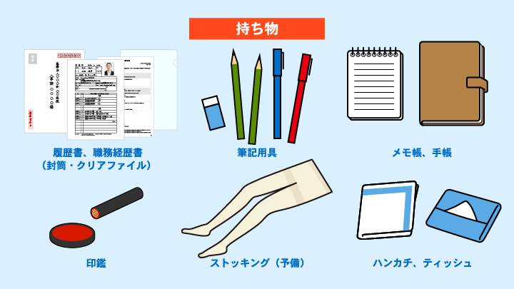 看護師転職の持ち物例