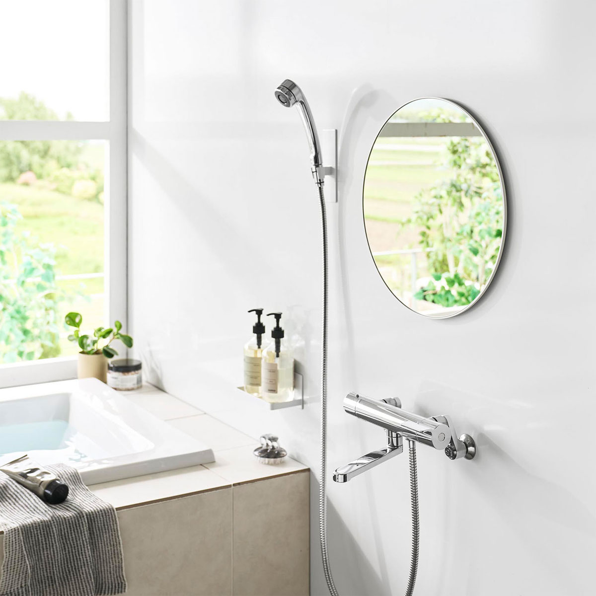 tower ｜ マグネットバスルームミラー タワー 丸型 42cm ｜ 山崎実業