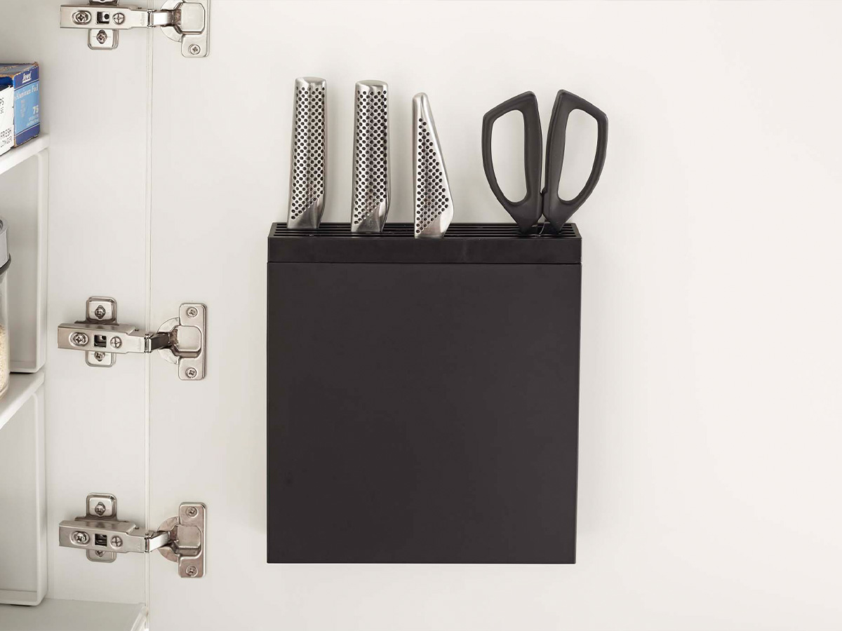 ラップラクン　包丁差し　ブラック　大型 イオン ラップラクン 大型包丁差し 8本掛け 壁掛金具