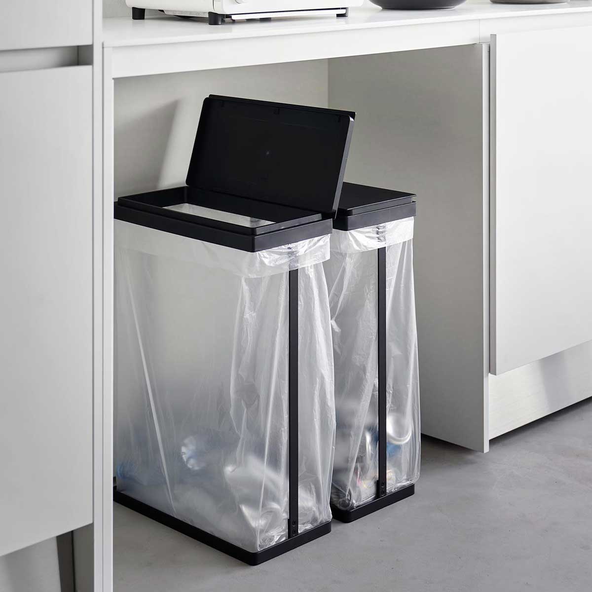 tower ｜ スリム蓋付き分別ゴミ袋ホルダー タワー 45L 横開き 2個