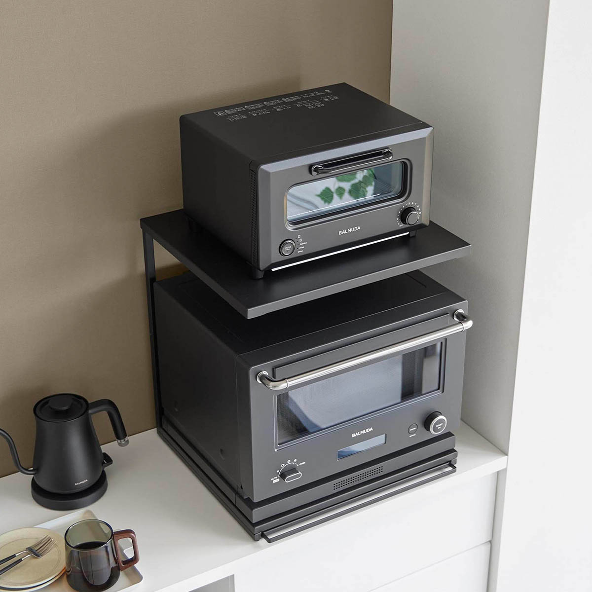 tower ｜ スライドテーブル付きキッチン家電下ラック タワー 2段
