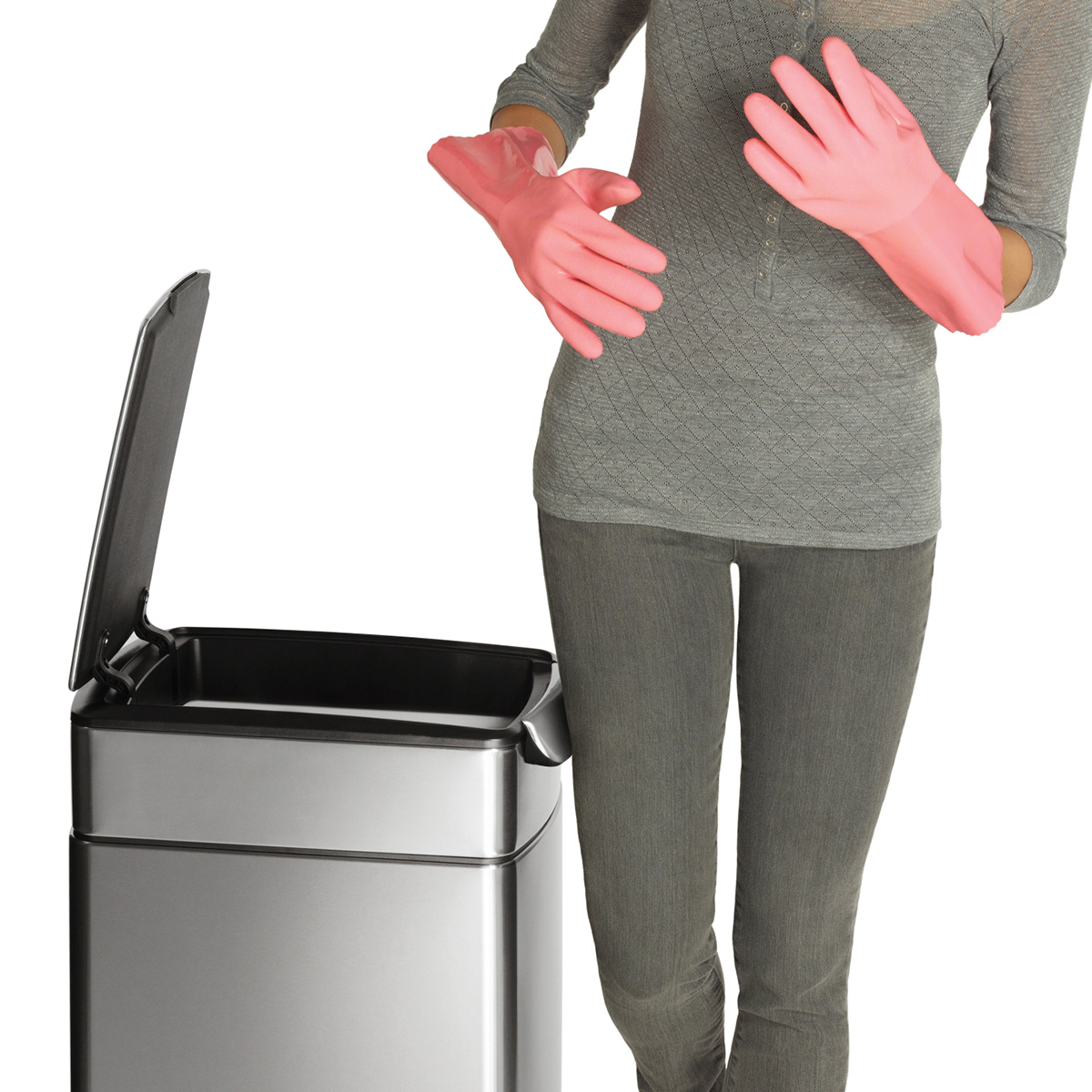 Simplehumanスリム40L simplehuman 40L Slim Step Kitchen Trash Can, Black Plastic