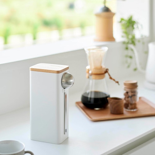 袋ごとコーヒー豆収納ケース タワー スプーン付き