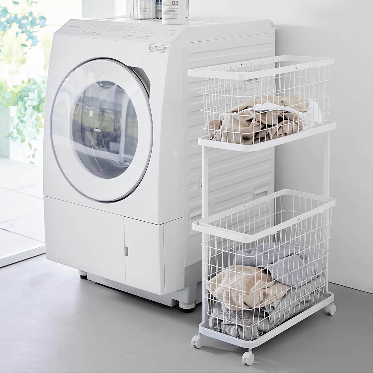 tower ｜ ランドリーワゴン+バスケット タワー スリム ｜ 山崎実業