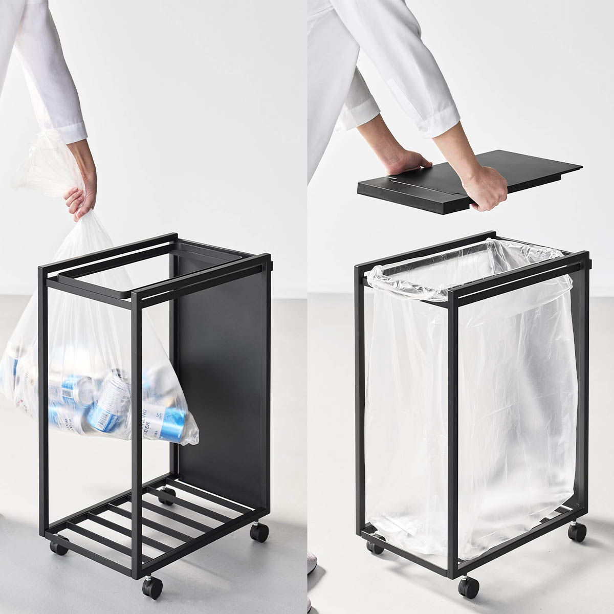 tower ｜ スリム蓋付き目隠しダストワゴン タワー 45L ｜ 山崎実業