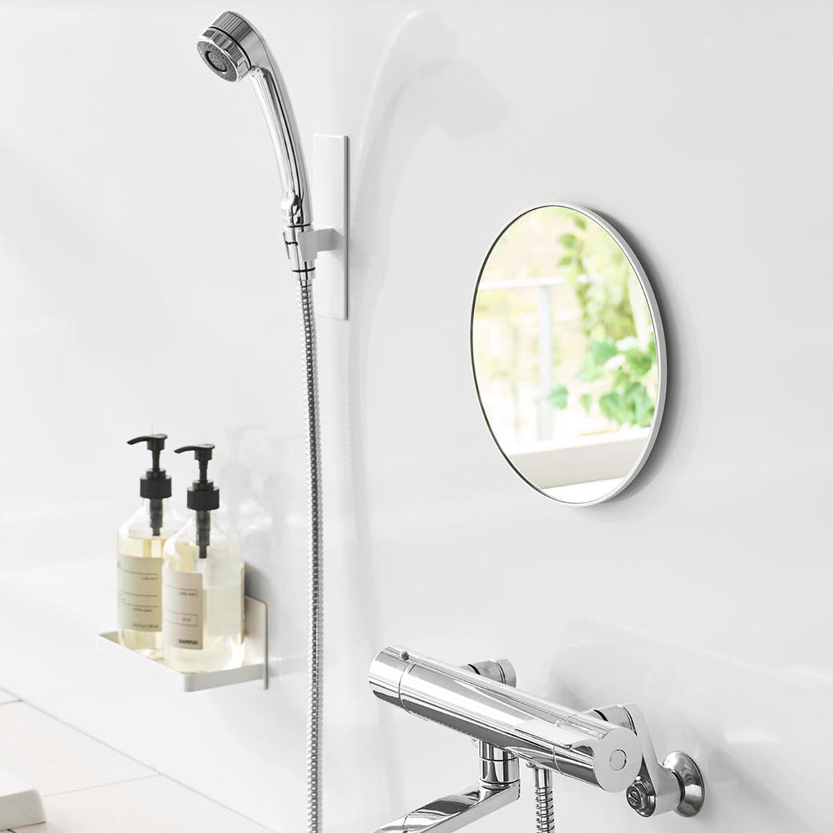  マグネットバスルーム樹脂ミラー タワー 丸型 23cm