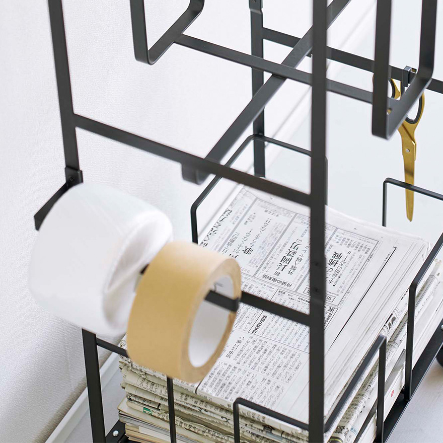 山崎実業 Yamazaki tower ダンボール＆新聞ストッカー 2.jpg