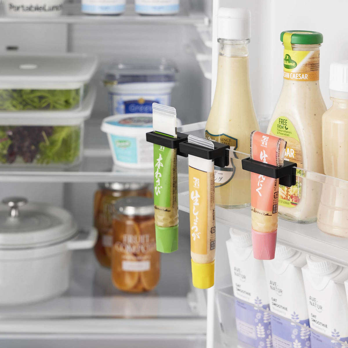 tower ｜ 引っ掛け絞れる薬味チューブホルダー タワー 3個組 ｜ 山崎実業