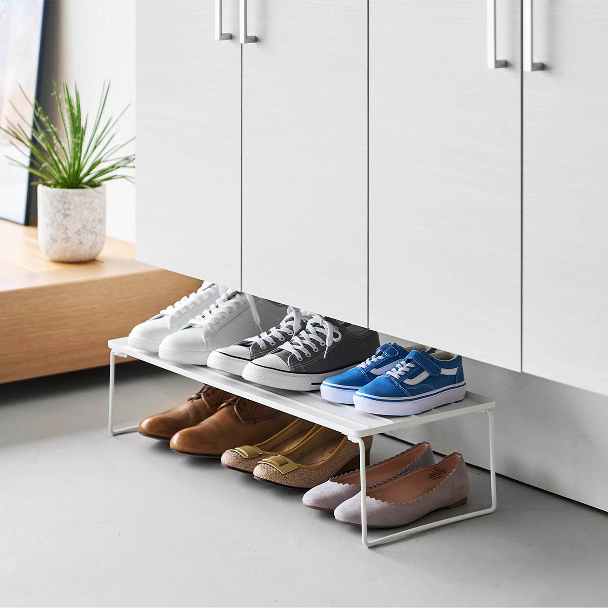 tower シューズラック6段ホワイト 山崎実業(Yamazaki) 天板付き シューズラック 6段 ホワイト 約W66×D25