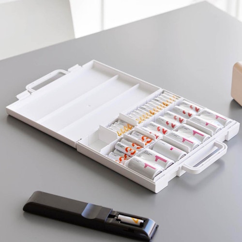 ハンドル付きスリム分別電池ケース タワー