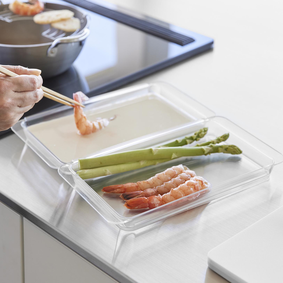 tower ｜ 電子レンジ対応連結できる洗いやすい下ごしらえ調理トレー