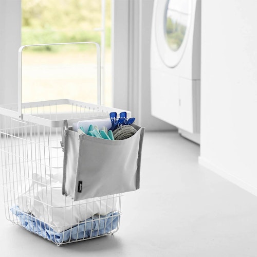 洗濯カゴに取り付けるピンチ&ネット収納ポケット タワー