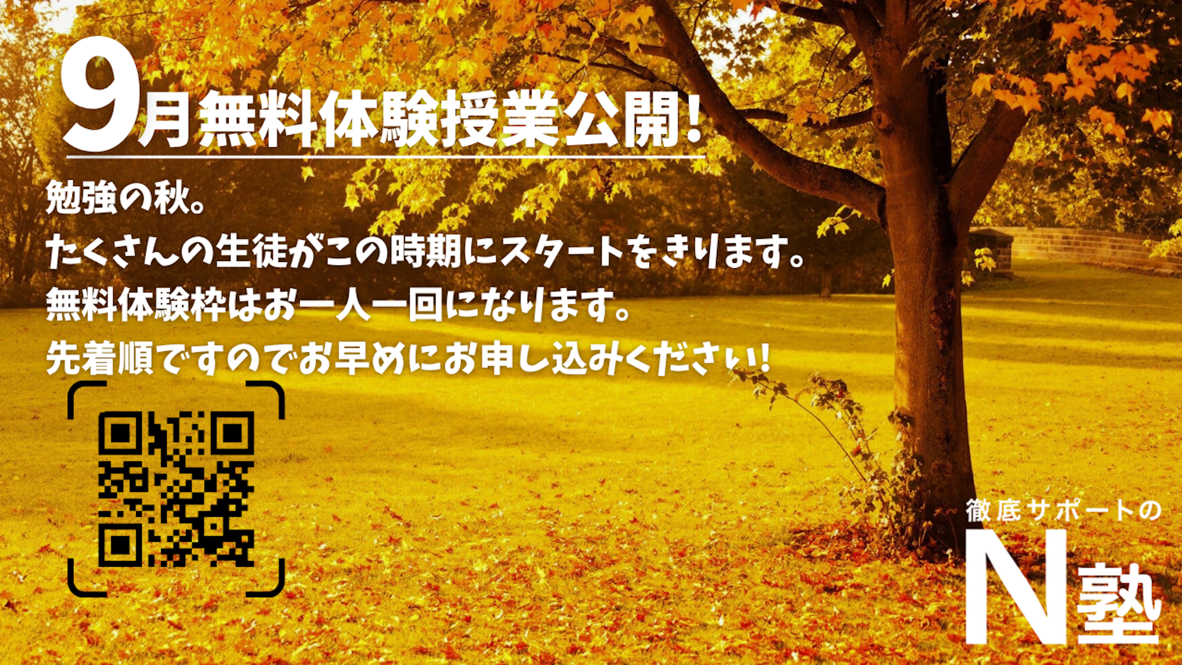 【9月無料体験授業】9月の予約枠をオープンしました!!