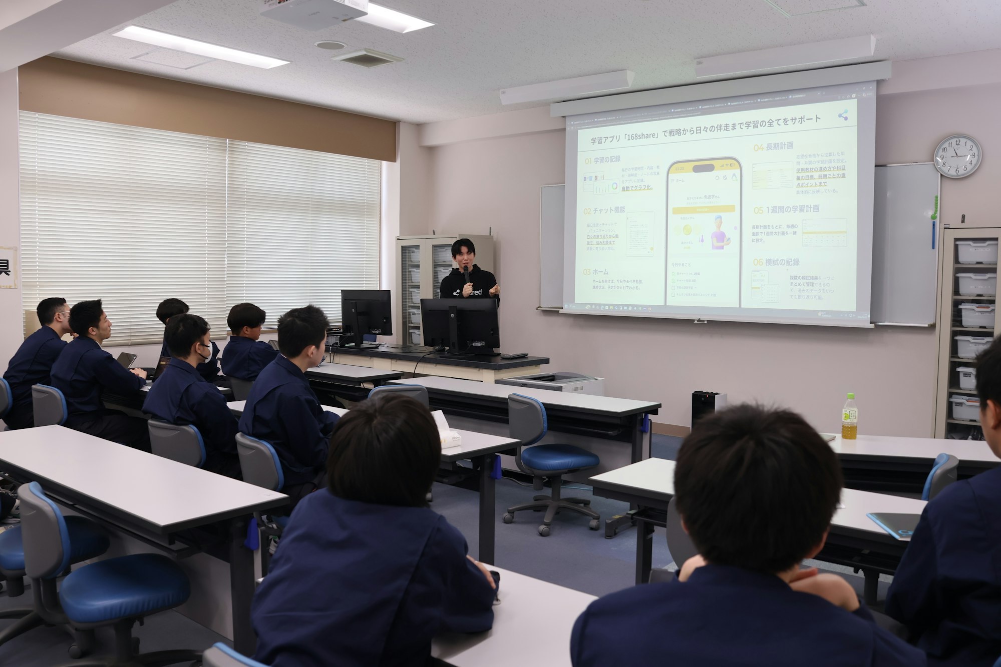 仙台城南高等学校で講演する株式会社shared代表難波諒太朗   