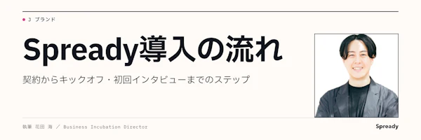 Spready導入の流れ｜契約・キックオフから初回インタビューまで