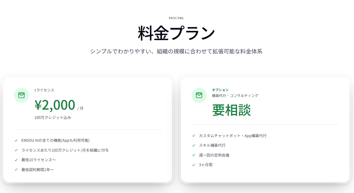 ENSOU Appの料金プラン