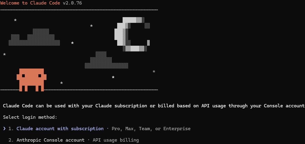 ログイン方法選択画面