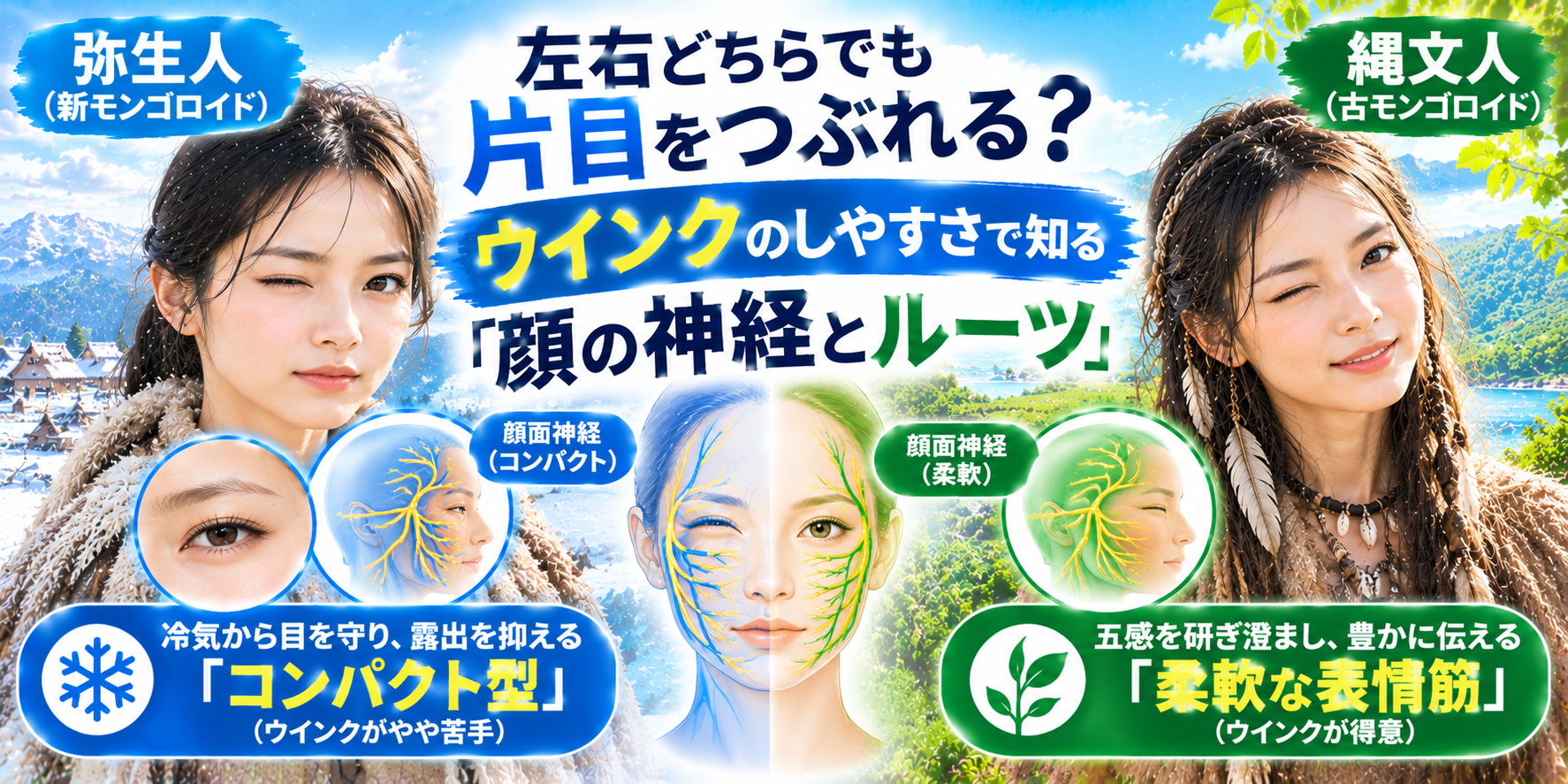 左右どちらでも片目をつぶれる？ウインクのしやすさで知る「顔の神経とルーツ」