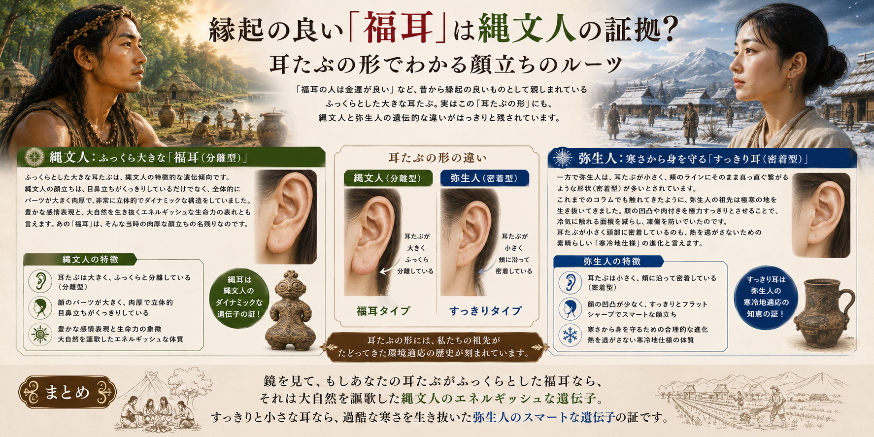 縁起の良い「福耳」は縄文人の証拠？耳たぶの形でわかる顔立ちのルーツ