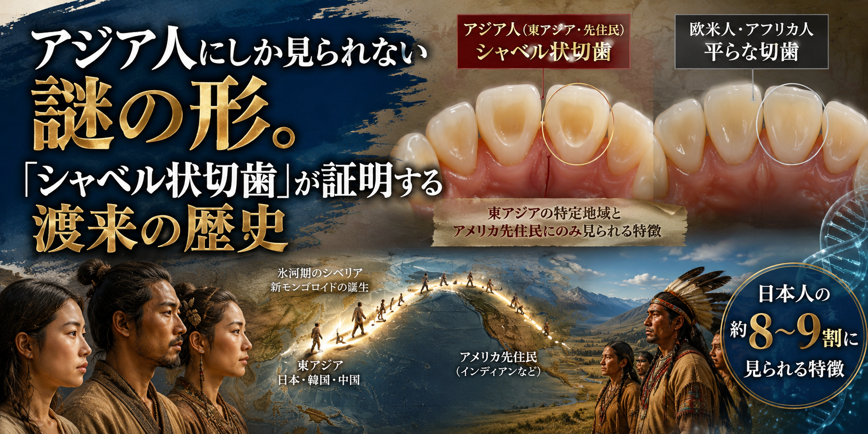 アジア人にしか見られない謎の形。「シャベル状切歯」が証明する渡来の歴史