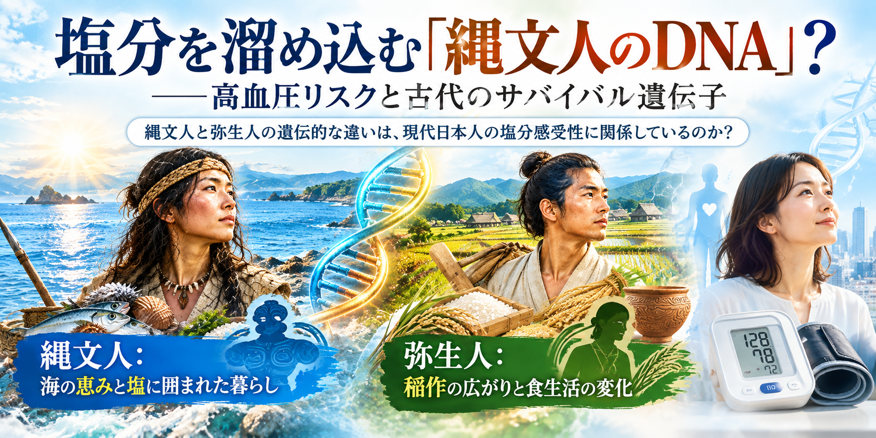 塩分を溜め込む「縄文人のDNA」？――高血圧リスクと古代のサバイバル遺伝子